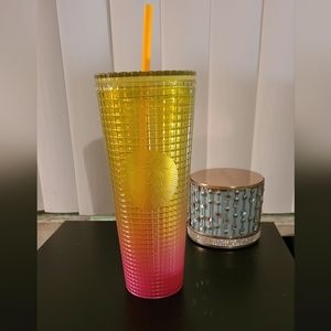 NWT Starbucks Summer 2022 Yellow/Pink Ombre Cold Cup